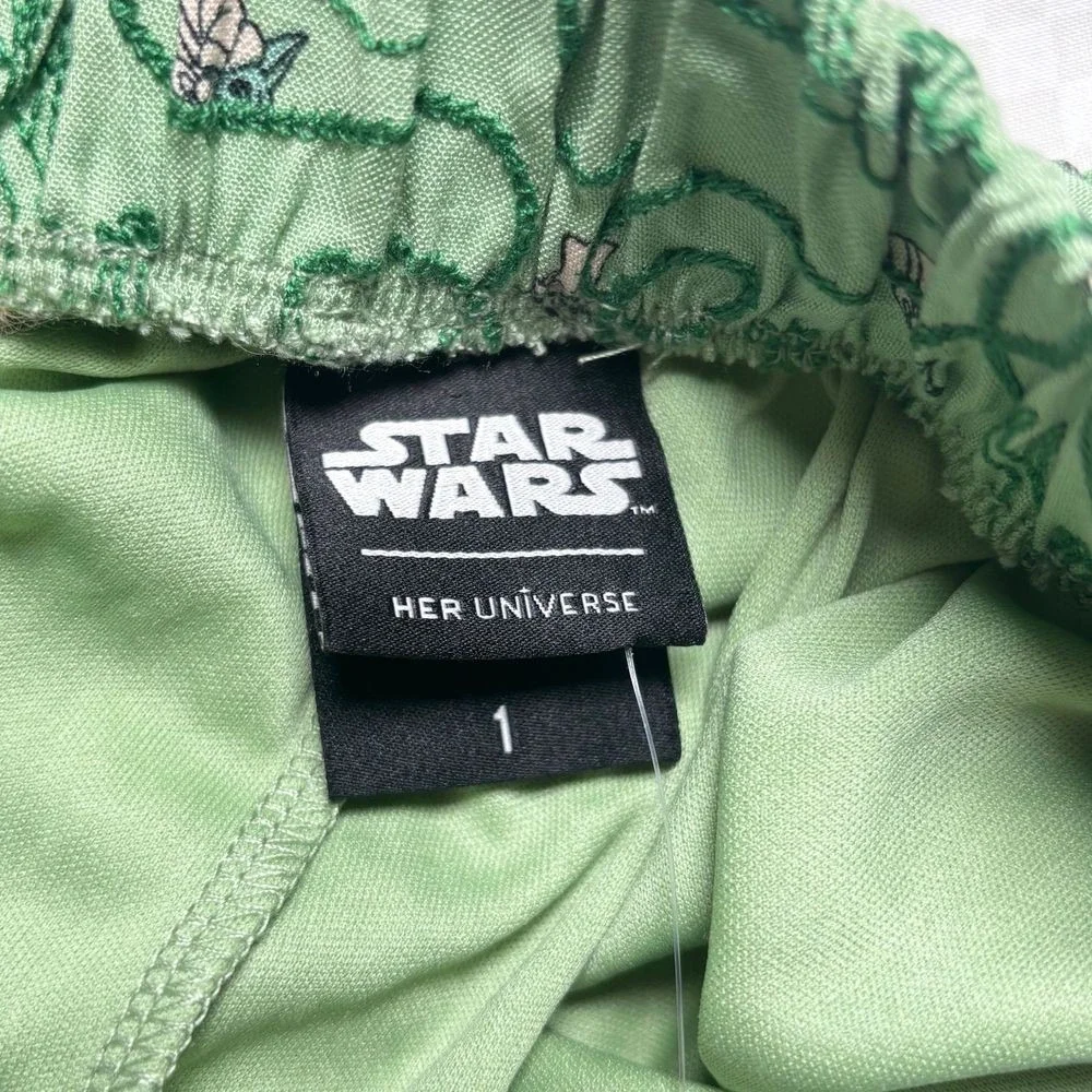 Her Universe Star Wars Grogu‎ Tiered Midi Skirt Light Green Women's Size 1 - Picture 3 of 8
